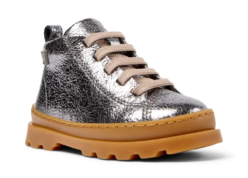 Camper Kids Boots | Lace Up Brutus | Silver