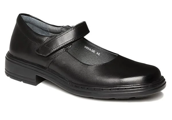 Clarks Indulge Senior Girls Black Mary Jane Leather School Shoes