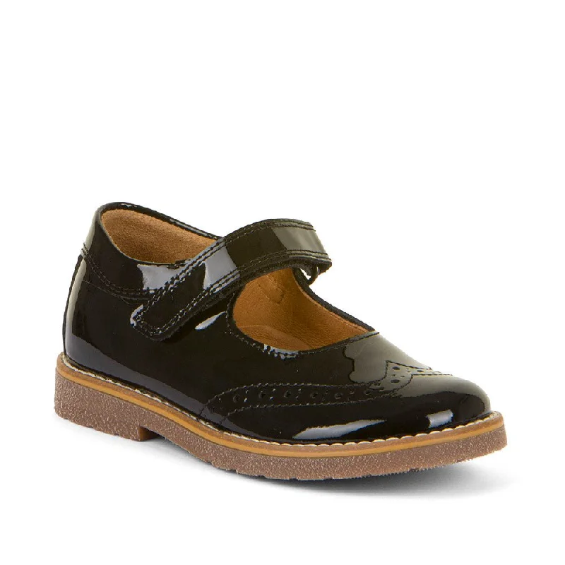 Froddo: Ella Mary Jane School Shoes - Black Patent