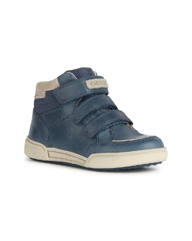 Geox J Poseido Leather Sneaker