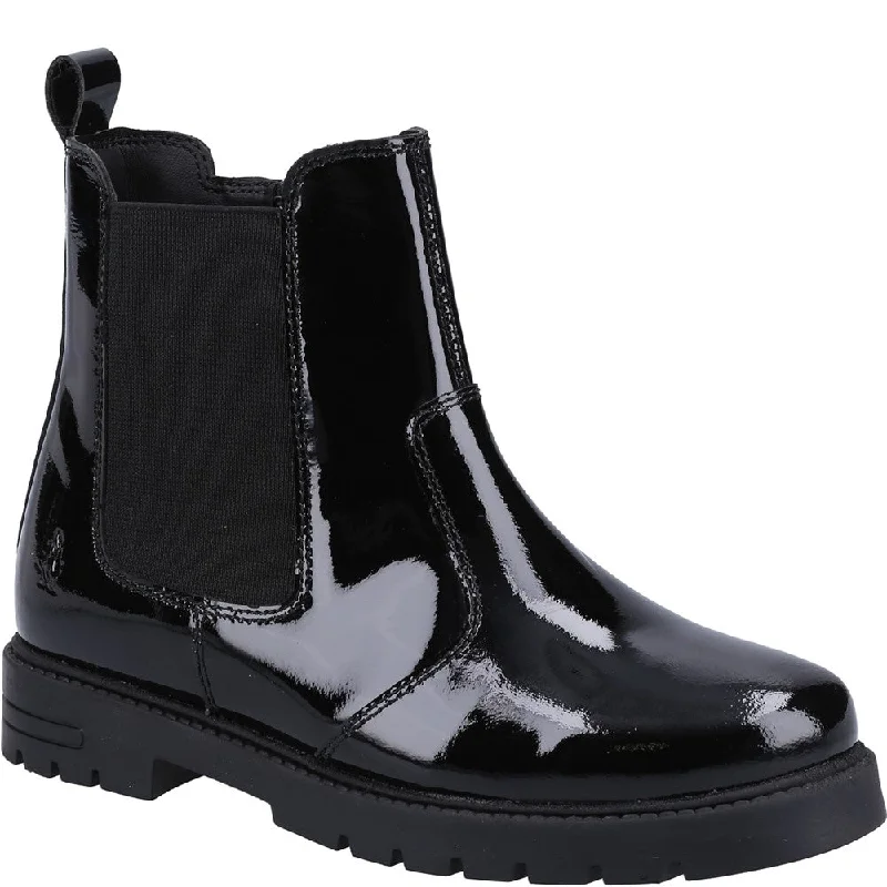 Hush Puppies Laura Patent Junior School Boots