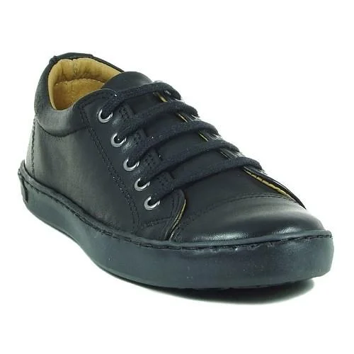 Petasil Peel Black Boys School Shoe