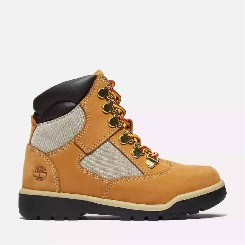 Timberland 6 Inch Field Boot Wheat Nubuck  TB-044993-231 Grade-School