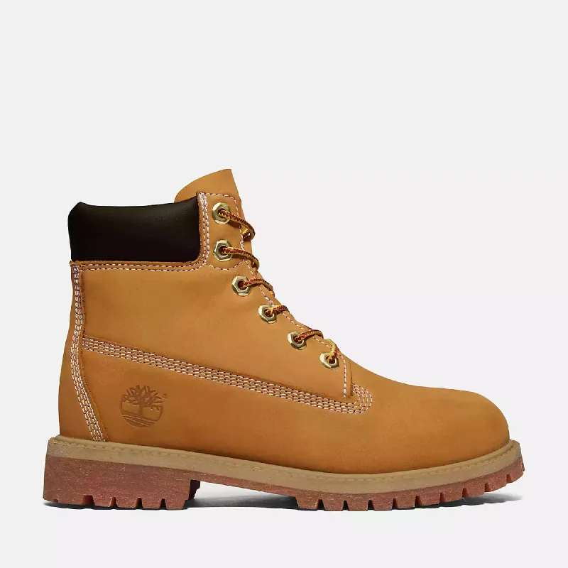 Timberland Premium 6 IN Waterproof Boot Wheat Nubuck  TB-012909-713 Grade-School