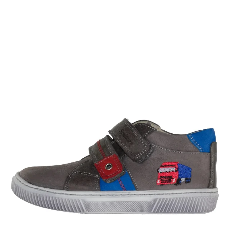 Szamos Kid Boy Sneakers Grey With Truck Decor - Made In Europe